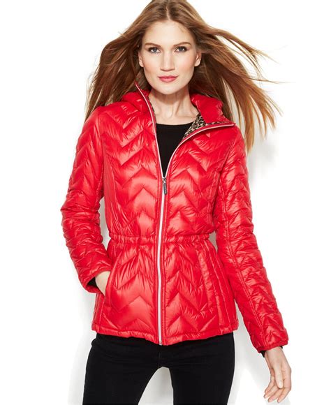 michael kors color block leather jacket|Michael Kors packable jacket women.